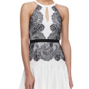 BCBGMAXAZRIA Leyla Lace Detailed Halter Dress